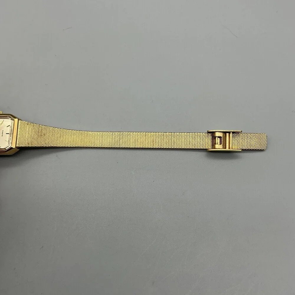 Vintage Timex Women Watch 16mm Champagne Dial Gold Tone Mesh Band New Battery - Picture 7 of 12